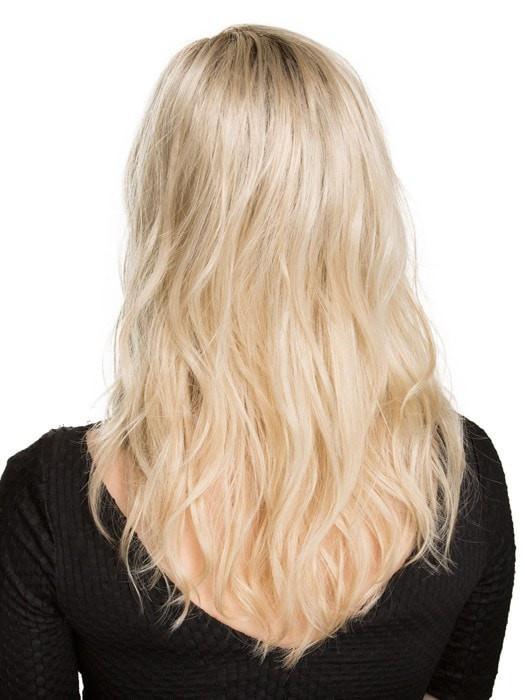 CHAMPAGNE ROOTED | Light Beige Blonde,  Medium Honey Blonde, and Platinum Blonde Blend with Dark Roots