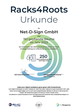 NetDSign Racks4Roots Urkunde